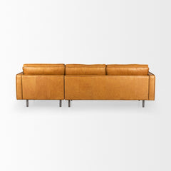 D'Arcy Tan Leather Right Chaise Sectional - Ornate Home