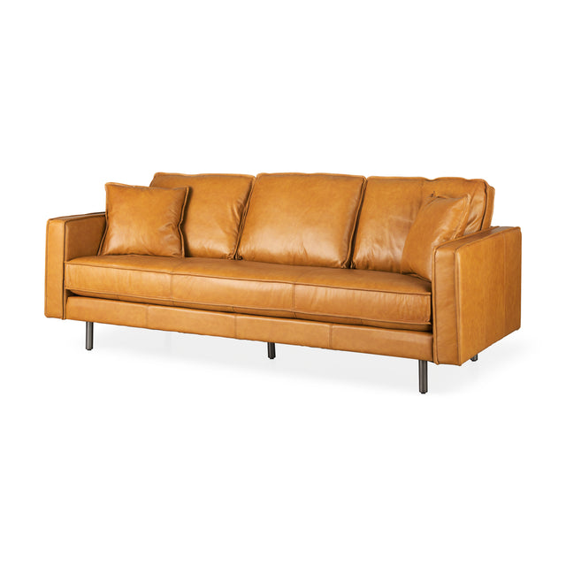 D'Arcy Tan Leather Sofa - Ornate Home
