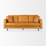 D'Arcy Tan Leather Sofa - Ornate Home