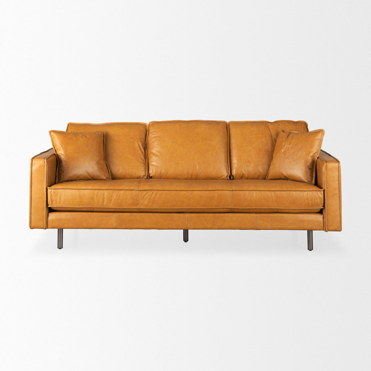 D'Arcy Tan Leather Sofa - Ornate Home