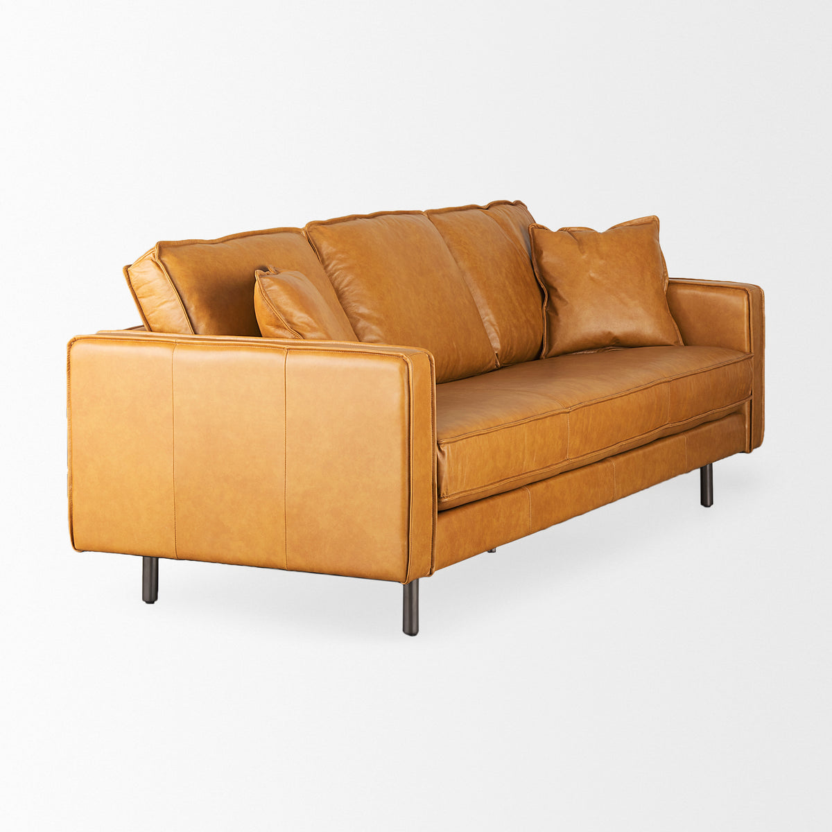 D'Arcy Tan Leather Sofa - Ornate Home