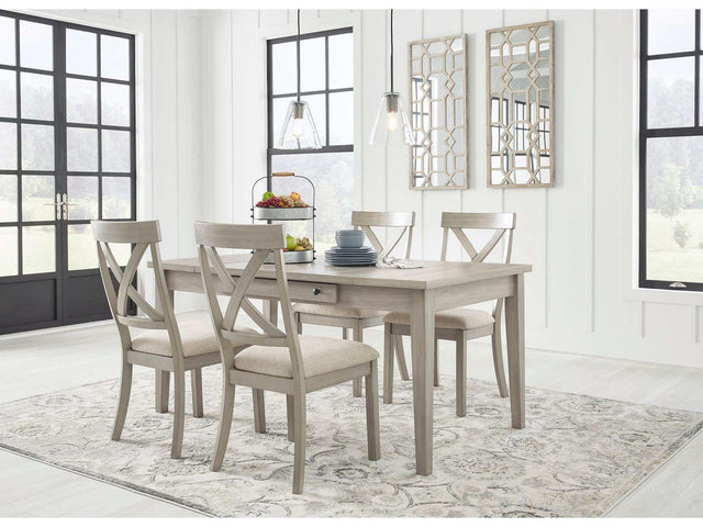 Parellen Gray Dining Room Set with Storage Table / 5pc - Ornate Home