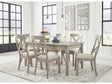 Parellen Gray Dining Room Set with Storage Table / 7pc - Ornate Home