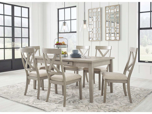 Parellen Gray Dining Room Set with Storage Table / 7pc - Ornate Home