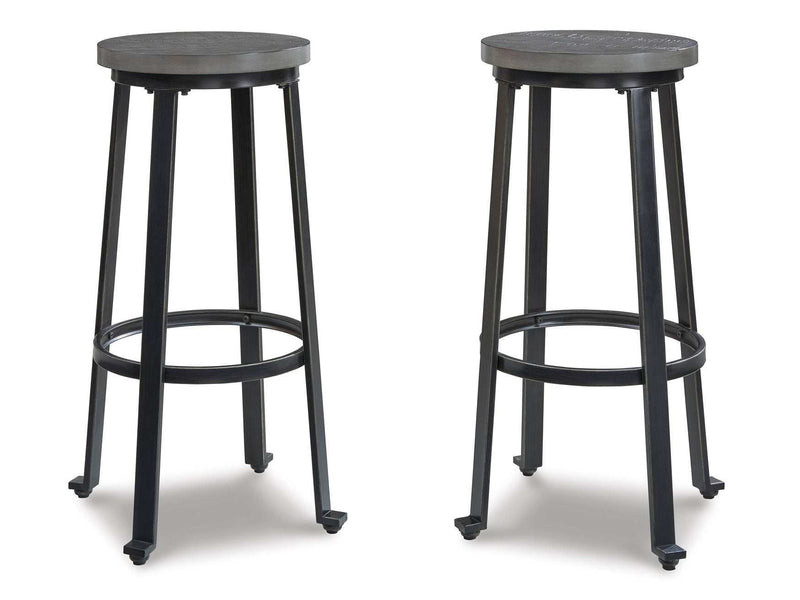 Challiman Antique Gray Bar Height Bar Stool (Set of 2) - Ornate Home