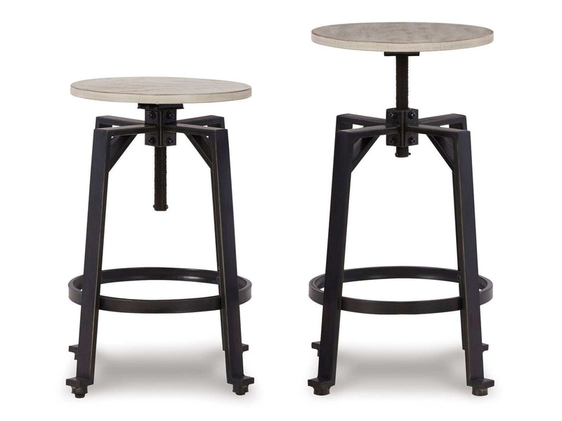 Karisslyn Whitewash/Black Counter Height Stool (Set of 2) - Ornate Home