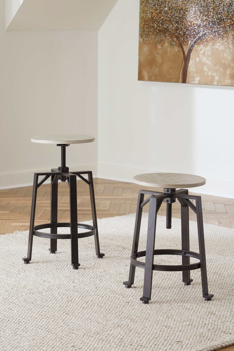 Karisslyn Whitewash/Black Counter Height Stool (Set of 2) - Ornate Home