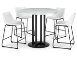 Centiar White & Black Counter Height Dining Room Set / 5pc - Ornate Home