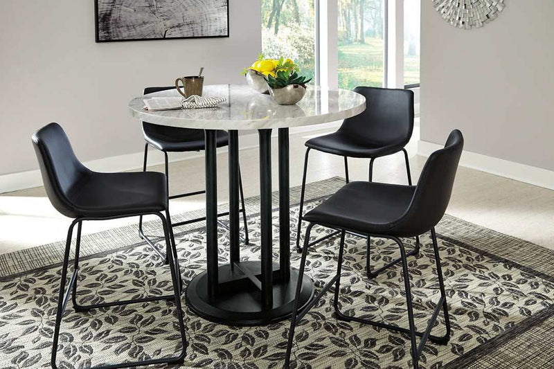 Centiar White & Black Counter Height Round Dining Table - Ornate Home