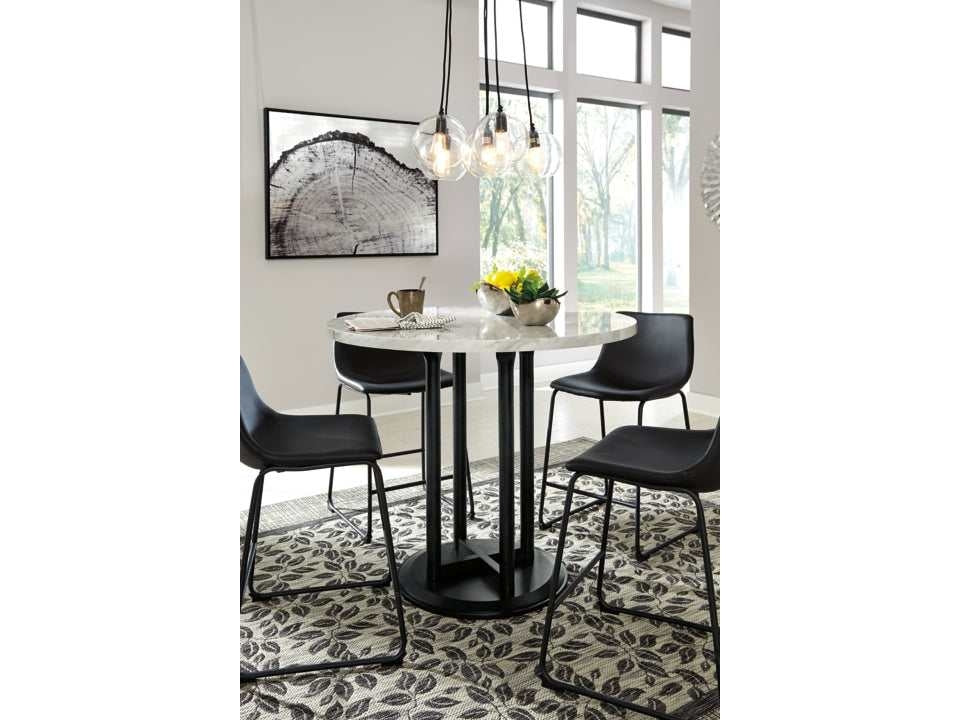 Centiar White & Black Counter Height Dining Room Set / 5pc - Ornate Home