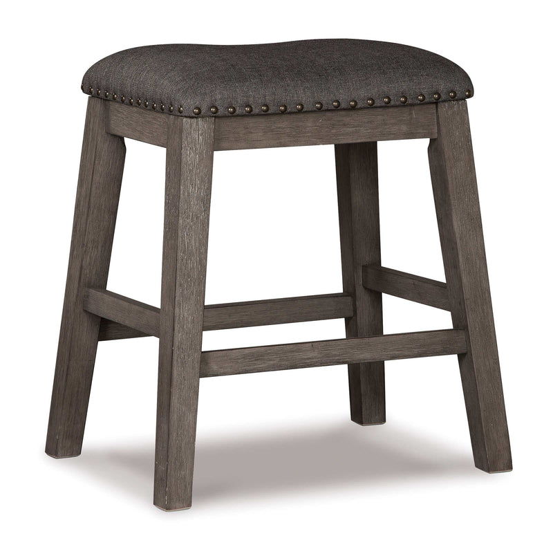 Caitbrook Gray Counter Height Uph. Bar Stool /Chair (Set of 2)