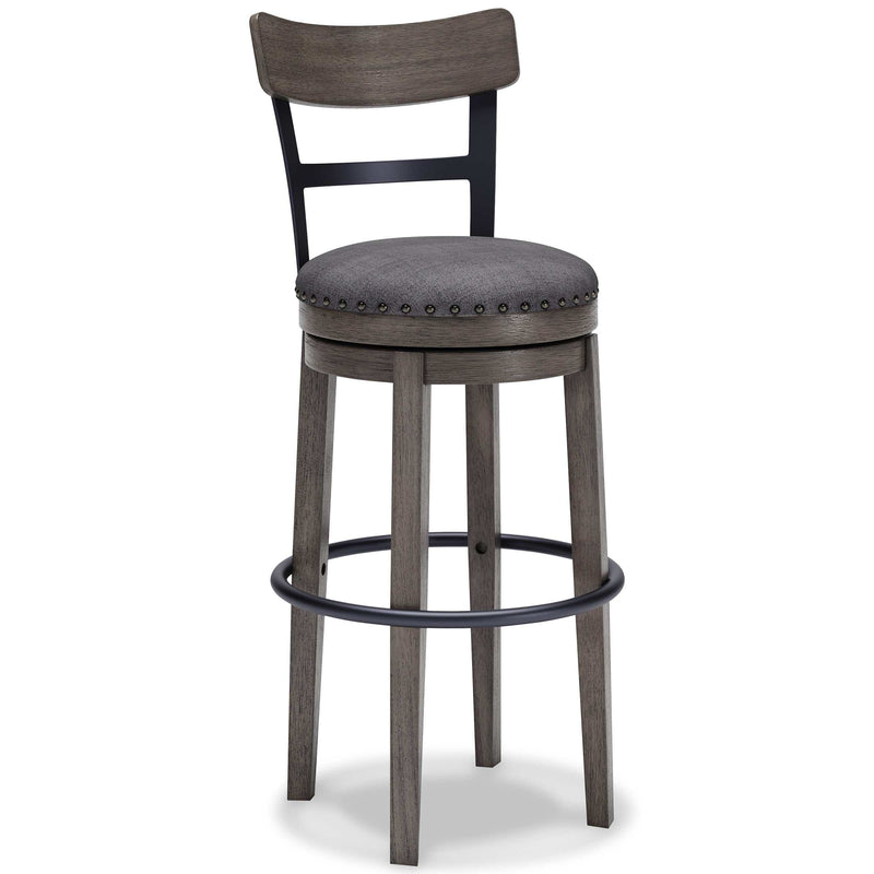 Caitbrook Gray Swivel Bar Height Bar Chair / 1pc - Ornate Home