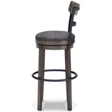 Caitbrook Gray Swivel Bar Height Bar Chair / 1pc - Ornate Home