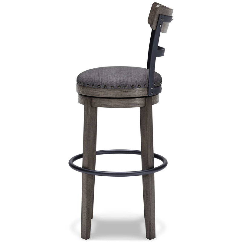 Caitbrook Gray Swivel Bar Height Bar Chair / 1pc - Ornate Home