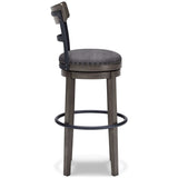 Caitbrook Gray Swivel Bar Height Bar Chair / 1pc - Ornate Home