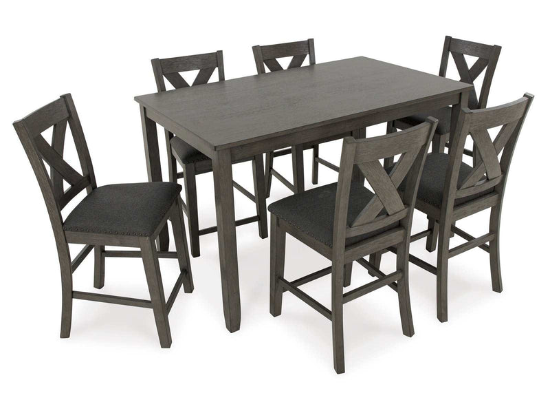 Caitbrook Gray Counter Height Dining Room Set / (Set of 7) - Ornate Home