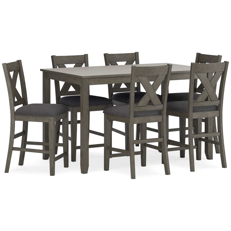 Caitbrook Gray Counter Height Dining Room Set / (Set of 7) - Ornate Home