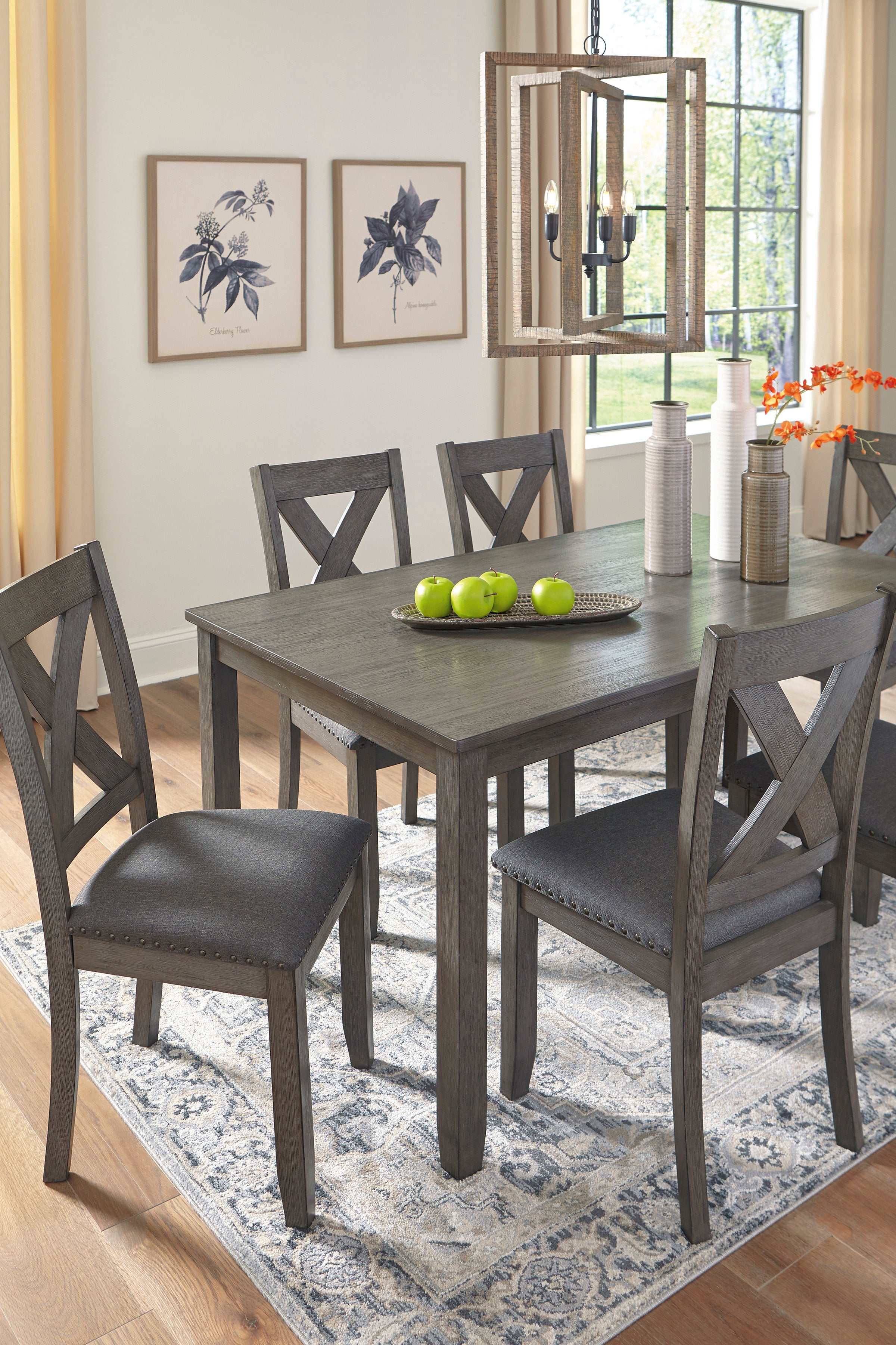 Caitbrook Gray Dining Room Set / (Set of 7) - Ornate Home