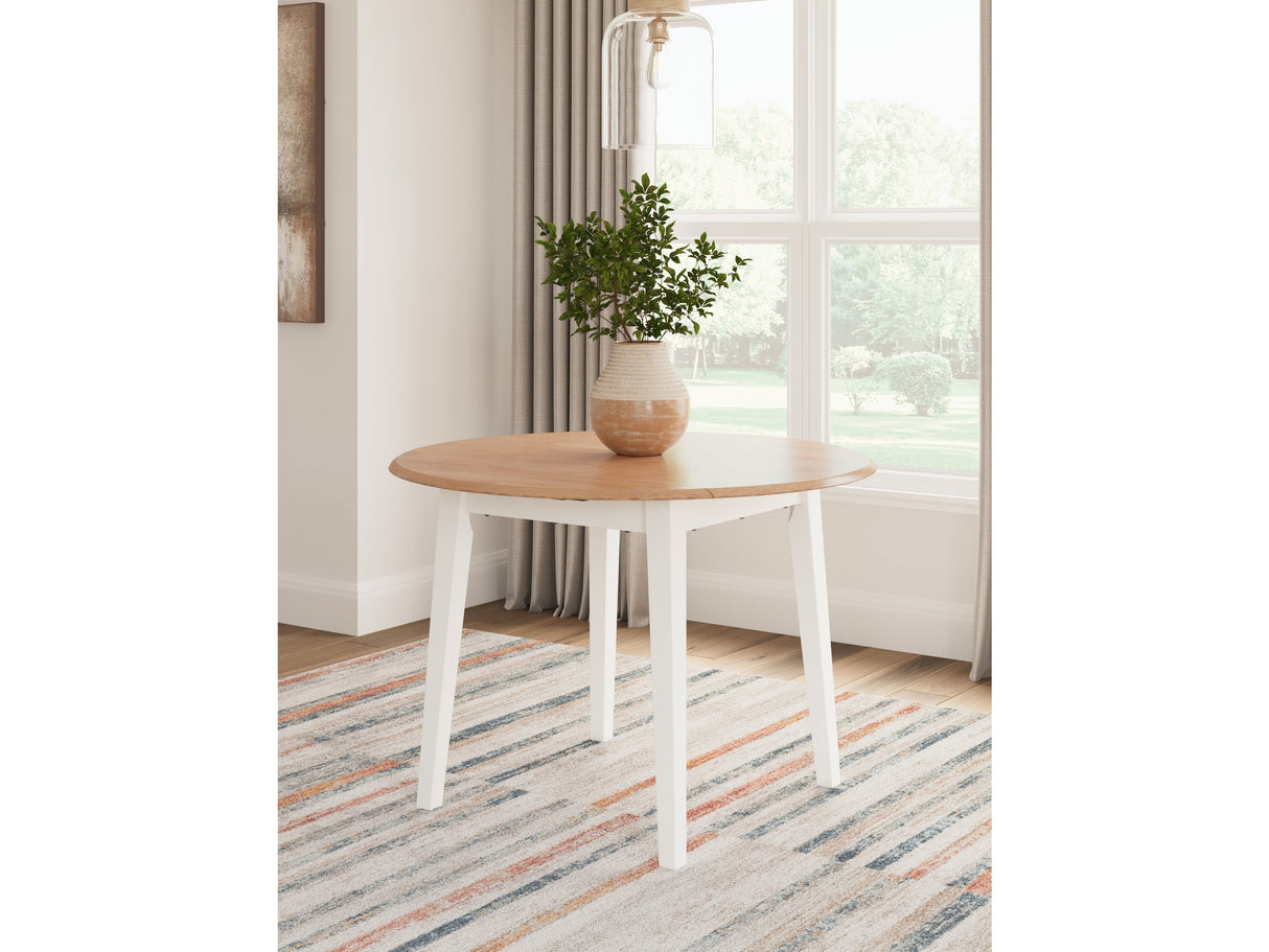 Gesthaven Natural/White Dining Drop Leaf Table - Ornate Home