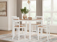 Gesthaven Natural/White Counter Height Dining Table and 4 Barstools (Set of 5) - Ornate Home