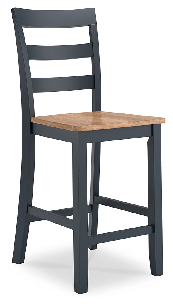 Gesthaven Natural/Blue Counter Height Barstool (Set of 2) - Ornate Home