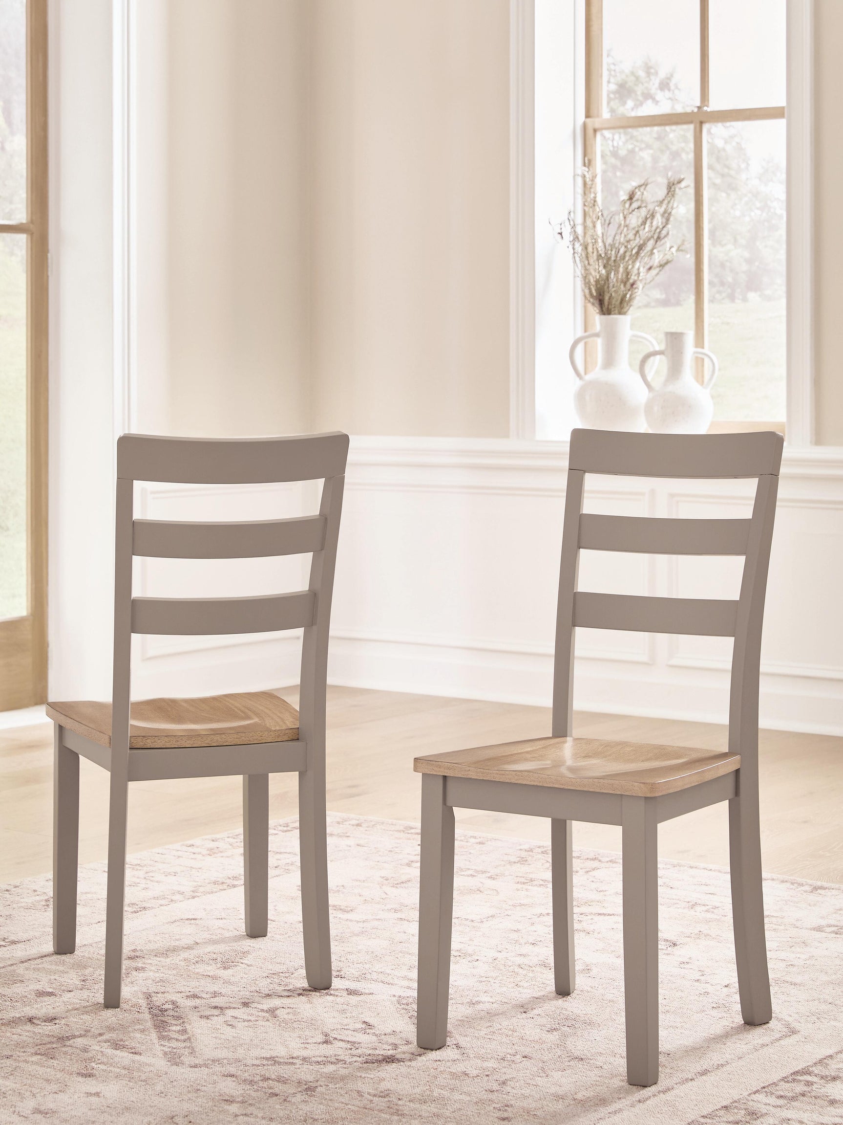 Harperfeld Natural/Gray Dining Room Side Chair (Set of 2)