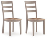 Harperfeld Natural/Gray Dining Room Side Chair (Set of 2)