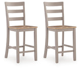 Harperfeld Natural/Gray Barstool (Set of 2)