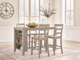 Harperfeld Natural/Gray Dining Table and 4 Barstools (Online Special Price)