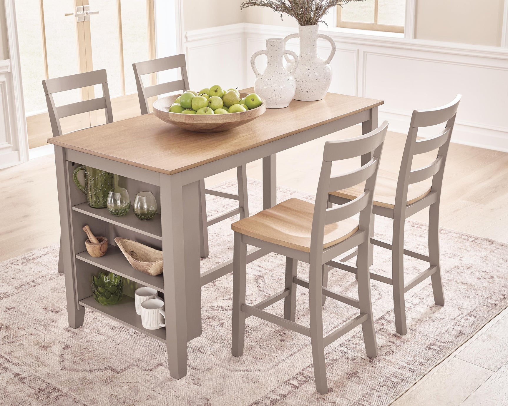 Harperfeld Natural/Gray RECT Dining Room Counter Table