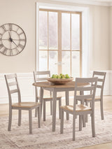 Harperfeld Natural/Gray Dining Table and 2 Side Chair