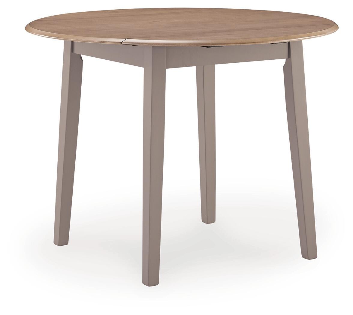 Harperfeld Natural/Gray Round Drop Leaf Table (Online Special Price)