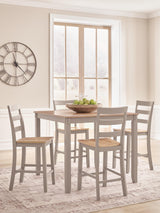 Harperfeld Natural/Gray Counter Height Dining Table and 4 Counter Stools (Online Special Price)