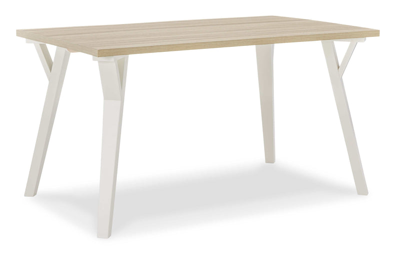 Grannen White & Natural Dining Table - Ornate Home