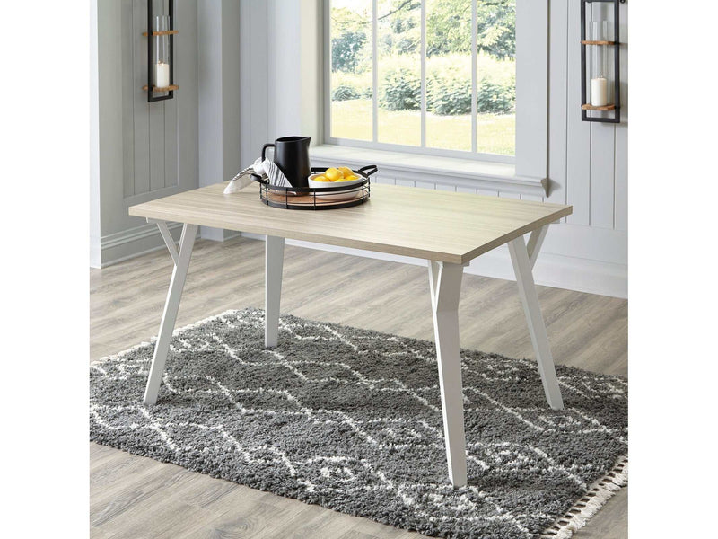 Grannen White & Natural Dining Table - Ornate Home