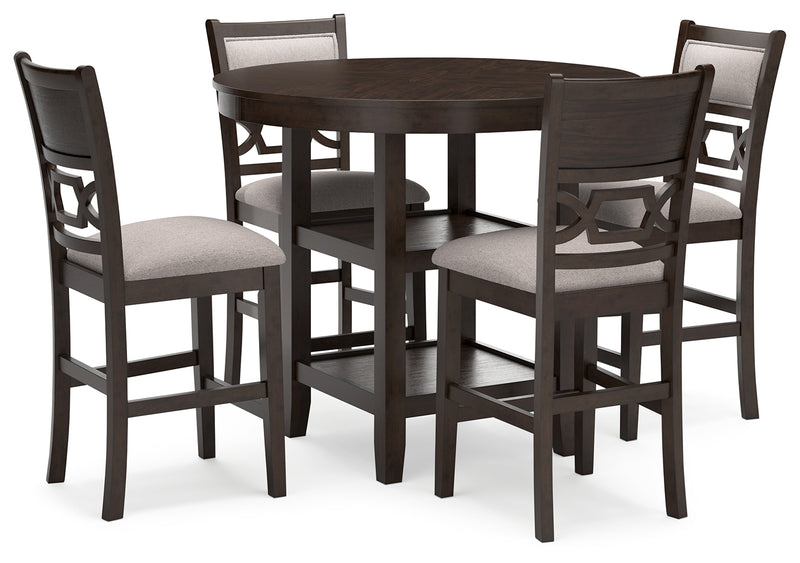 Langwest Brown Counter Height Dining Table and 4 Barstools (Set of 5) - Ornate Home