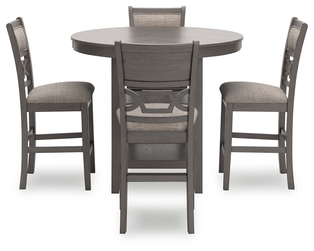 Wrenning Gray Counter Height Dining Table and 4 Barstools (Set of 5) - Ornate Home