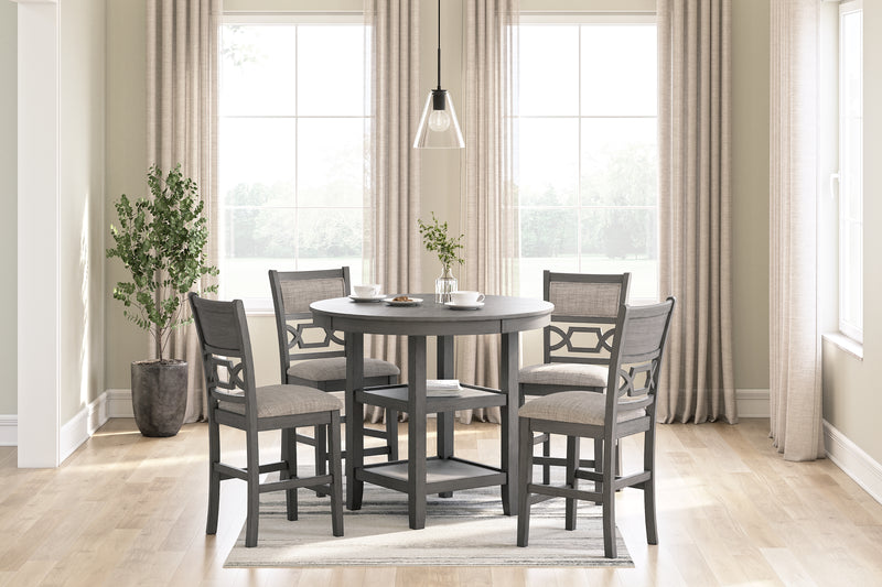 Wrenning Gray Counter Height Dining Table and 4 Barstools (Set of 5) - Ornate Home