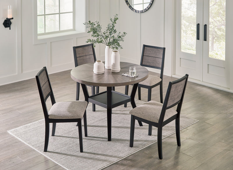 Corloda Black/Gray Dining Table and 4 Chairs (Set of 5) - Ornate Home