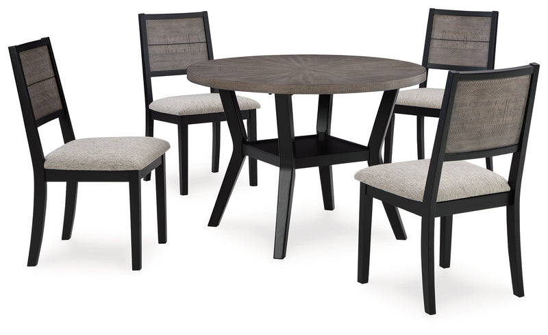 Corloda Black/Gray Dining Table and 4 Chairs (Set of 5) - Ornate Home