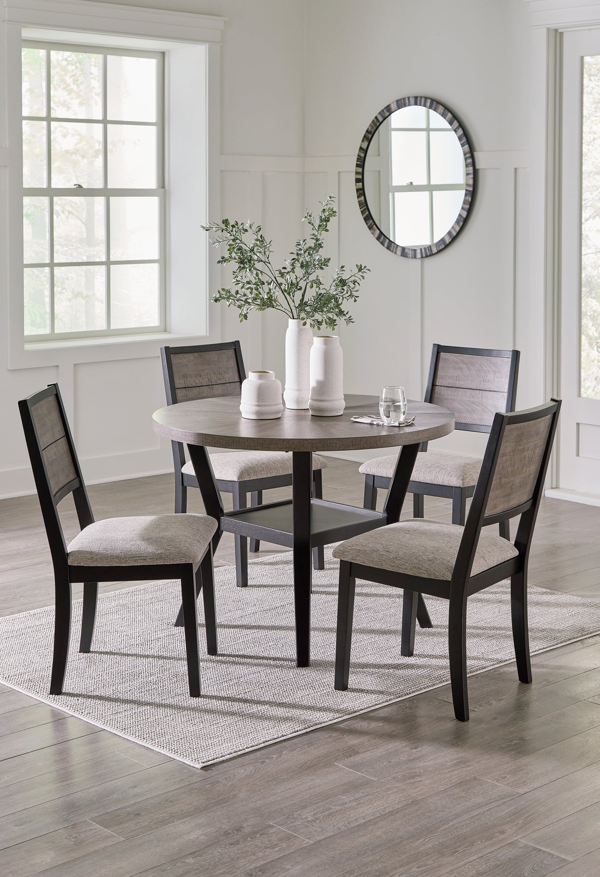 Corloda Black/Gray Dining Table and 4 Chairs (Set of 5) - Ornate Home