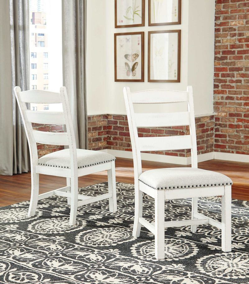 Valebeck Beige & White Dining Side Chair (Set of 2) - Ornate Home