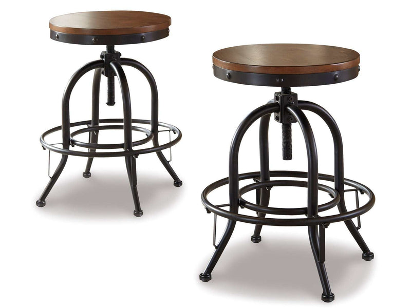 Valebeck Brown & Black Counter Height Bar Stool (Set of 2) - Ornate Home