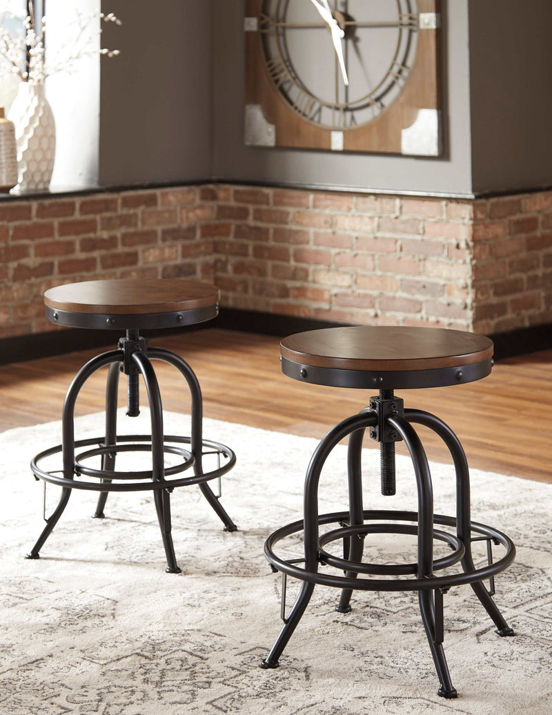 Valebeck Brown & Black Counter Height Bar Stool (Set of 2) - Ornate Home