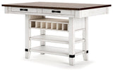 Valebeck White Counter Height Dining Table and 6 Barstools (Online Special Price)