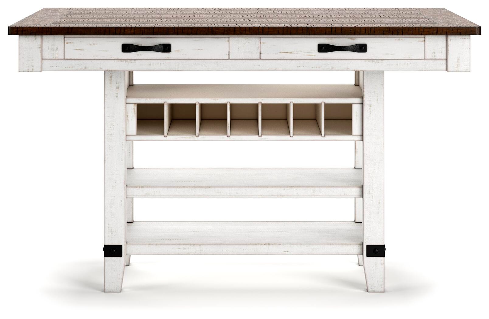 Valebeck White Counter Height Dining Table and 6 Barstools (Online Special Price)