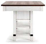 Valebeck White Counter Height Dining Table and 6 Barstools (Online Special Price)