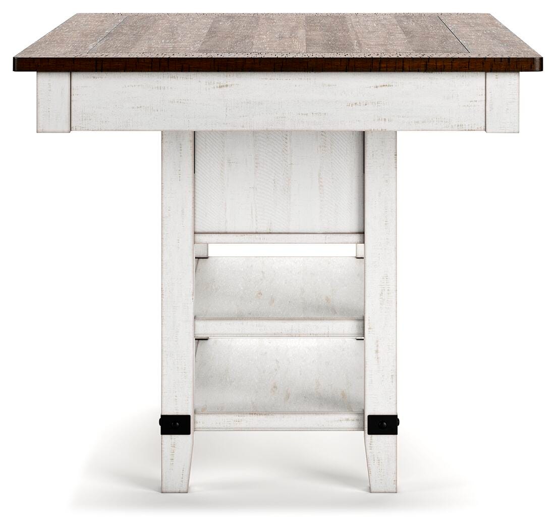 Valebeck White Counter Height Dining Table and 6 Barstools (Online Special Price)