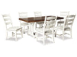 Valebeck Beige/White Dining Table and 6 Chairs - Ornate Home