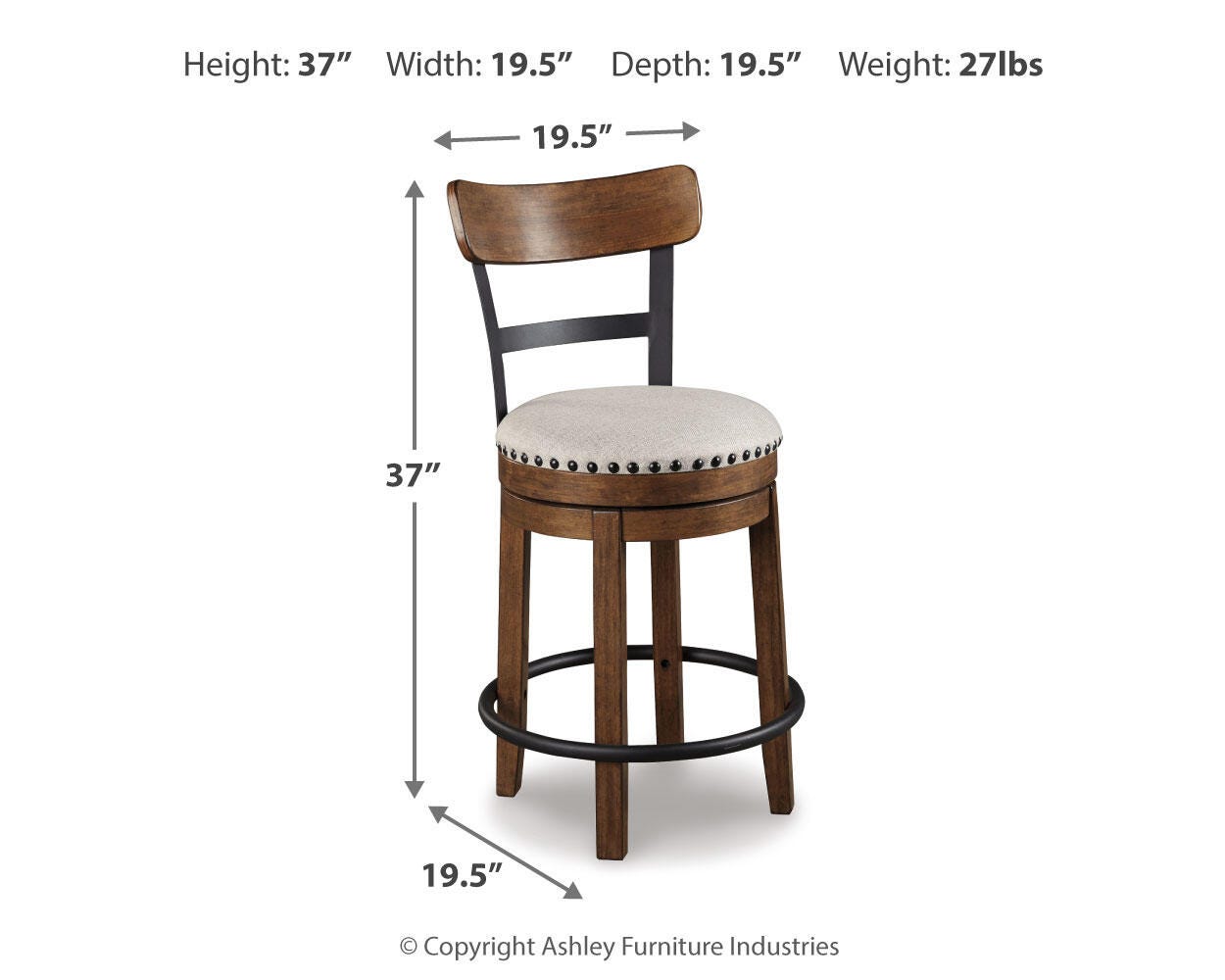 Valebeck White Counter Height Dining Table and 6 Barstools (Online Special Price)